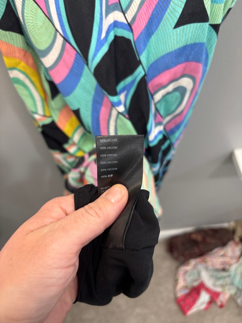 Anthropologie Kenzie Asymmetrical Midi Dress 12 retro geometric print colorful - Picture 9 of 13